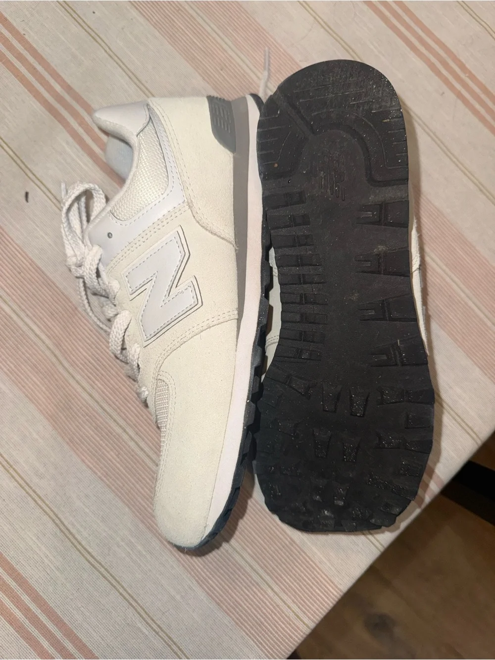 Youth New Balance 574 Classic White Low-Top Sneakers